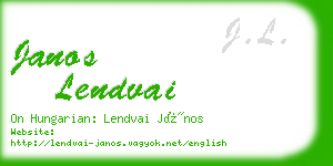 janos lendvai business card